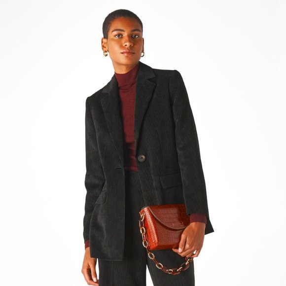 Whistles - Black Cord Single Breasted Blazer - 4 - Picture 2 of 15